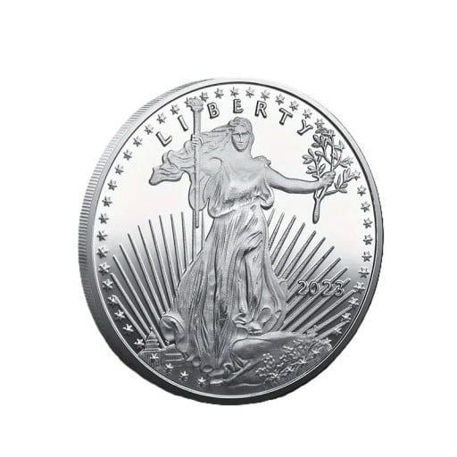 Minnes silvermynt Frihetsgudinnan 4 cm detaljerad relief ny klassisk postmodern stil samlarobjekt dekorativt mynt