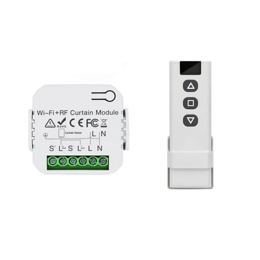 Tuya WiFi-modul för gardiner och rullgardiner 433 MHz RF Fjärrkontroll Motorstyrning AC 100–240 V Kompatibel med Alexa Google