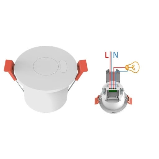 WiFi mmWave närvarosensor 24G AC 85–265 V Infälld takmontering Lux sensor Relä 16 A Tuya Smart Life