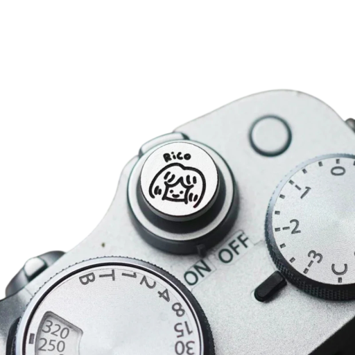 Kromatisk utlösarknapp 1,5 cm Rund silverfärgad med motiv av flicka för Sony A7C2 Fujifilm XT50 X100VI Xhalf XM5 XE4 Nikon ZF Leica
