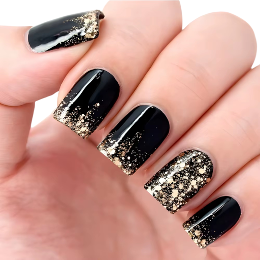 Glamour nageltips för festlig manikyr 24 st Klistermärken konstgjorda naglar Fyrkantig form med framträdande glitter