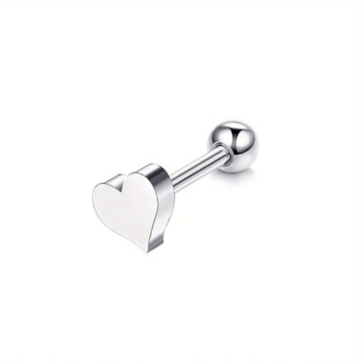 Piercing med hjärtmotiv i rostfritt stål 16G 1,2 × 6 mm Elegant smycke för näsa öron läppar ögonbryn