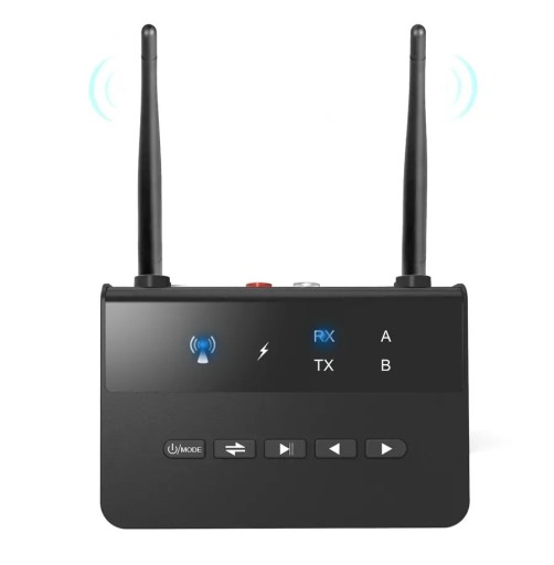 Trådlös ljudadapter 80 m 3i1 sändare och mottagare Direktkopplingsläge Låg latens 3,5 mm jack RCA för TV PC hörlurar