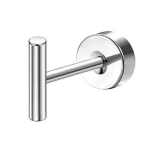 Silver cylindrisk piercing 0,8 mm x 6 mm x 10 mm kirurgisk rostfritt stål örhängen för känsliga öron