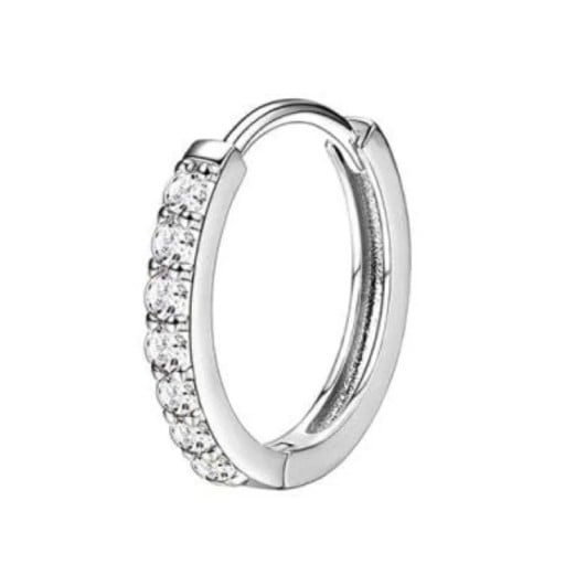 Sömlös diamantörhänge 0,8 mm x 6 mm x 10 mm i kirurgiskt rostfritt stål för känsliga öron
