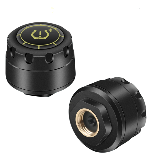 TPMS Bluetooth 5.0 för bil och motorcykel Set med 2 externa sensorer 0–8 bar övervakning av däcktryck och temperatur