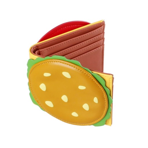 3D plånbok i form av hamburgare 11,5 x 2,5 cm Mini plånbok i konstläder och polyester Originalt tillbehör