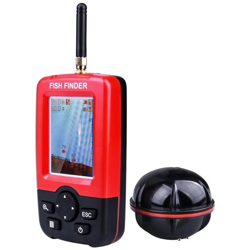 Trådlös sonar fiskesökare 12,5 x 7,2 x 3 cm Bärbar fiskfinder LCD djupmätare 100 m ekosond