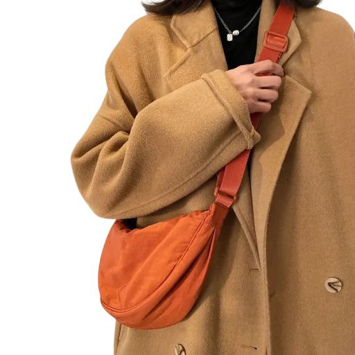 Damskax väska över axeln 30 x 9 x 15 cm Dragkedja Nylon lätt väska med praktisk form för vardagligt bruk
