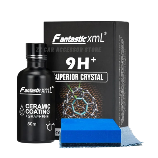 50 ml Nano keramiskt beläggning Graphene 9H Hydrofobiskt skydd för lack Värme- och repmotstånd Set med svamp och duk
