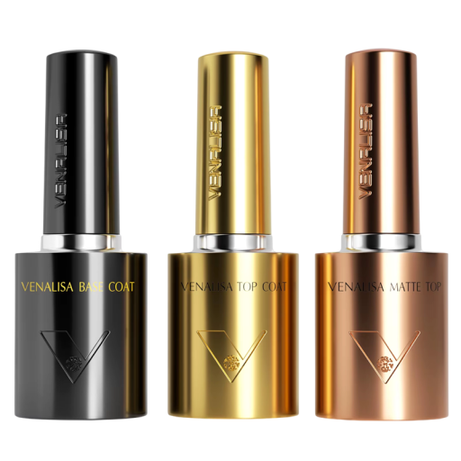 Set med baslack och två överlack UV-lack för naglar 3×10 ml glänsande och matt utan HEMA TPO LED och UV-lampor