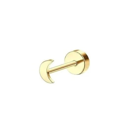 Guldpiercing måne 6 x 5 x 0,8 mm Kirurgisk stål Fin minimalistisk piercing med månmotiv för vardagligt bruk