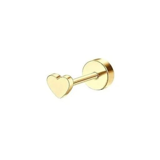 Guldpiercing hjärta 6 x 5 x 0,8 mm Kirurgisk stål Fin minimalistisk piercing med hjärta för vardagsbruk