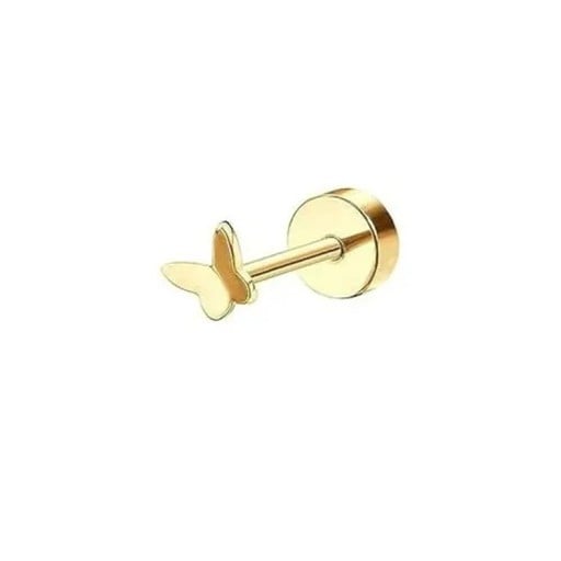Guldpiercing fjäril 6 x 5 x 0,8 mm Kirurgisk stål Fin minimalistisk piercing med fjärilsmotiv för vardagsbruk