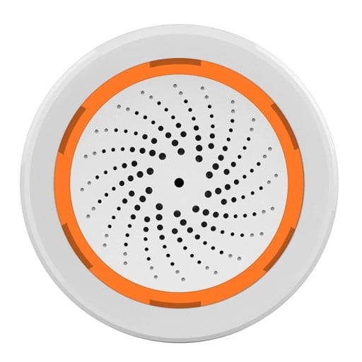 Smart trådlös siren med ljusvarning 90 dB 68 × 68 × 33 mm Styrning via app för hemlarm