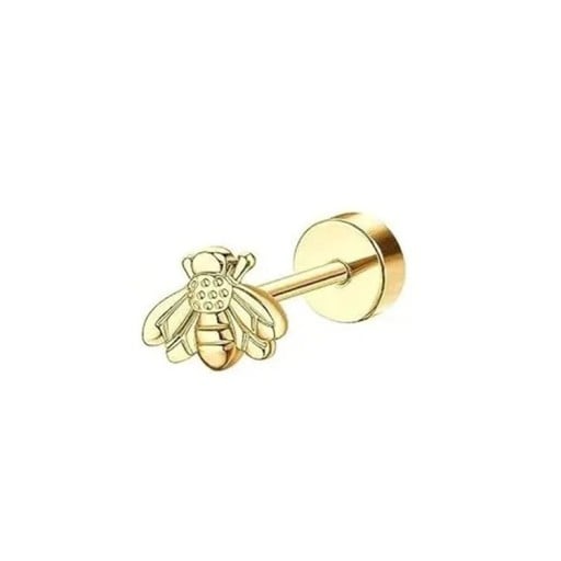 Guldsmycke insekt 6 x 5 x 0,8 mm Kirurgisk stål Fin minimalistisk piercing med originellt insektmotiv