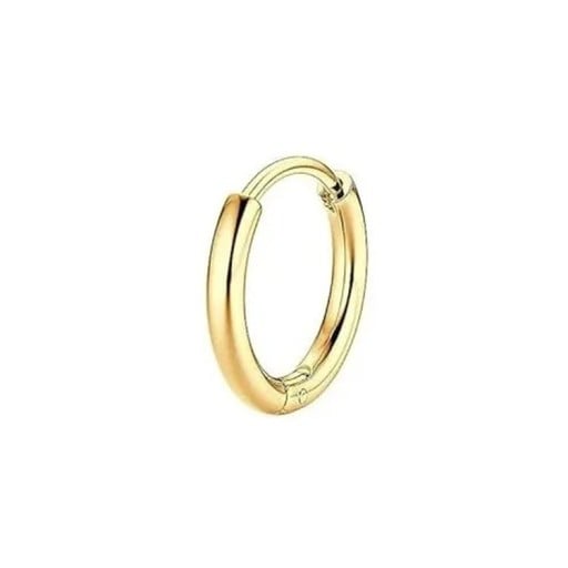 Guldbelagt piercing i kirurgiskt stål 6 x 5 x 0,8 mm Rund guldprydnad för näsa, öra eller brosk minimalistisk design