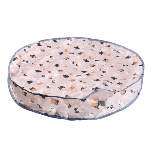 Lekpås för katter 70 x 10 cm Rund leksak för gömma sig med fodral för boll Interaktiv underhållning