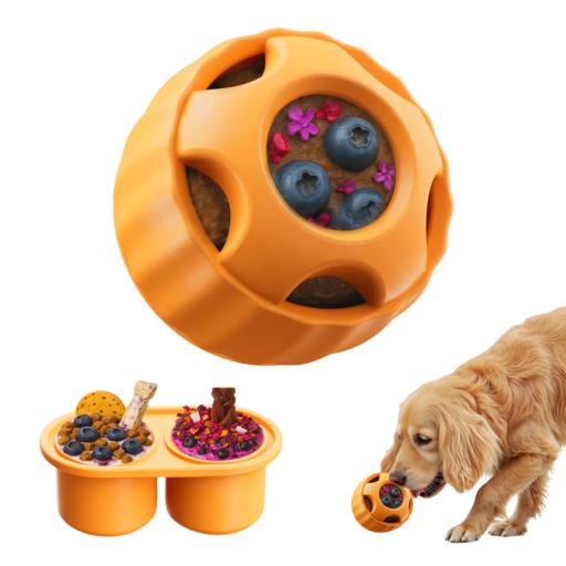 Silikonform för hundgodis 7.2 x 7.2 x 6.1 cm boll 6.3 x 5 x 11.5 cm fat Set om 2 st Form för frysta godisar av yoghurt och konserver