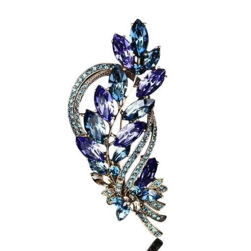 Lyxig modebrosch kvist med blad Stenprydnad Elegantisk naturlig motiv Zinklegering Uttrycksfull smycke till kläder