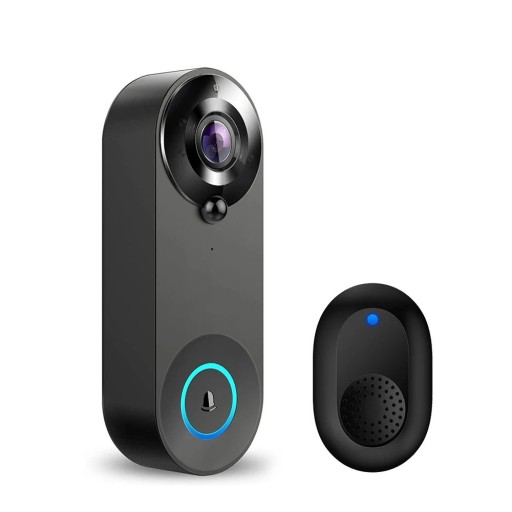 Trådlös videodörrklocka med kamera 13,5 x 5 x 3 cm 1080P WiFi Tuya Smart PIR rörelsedetektering nattseende tvåvägskommunikation