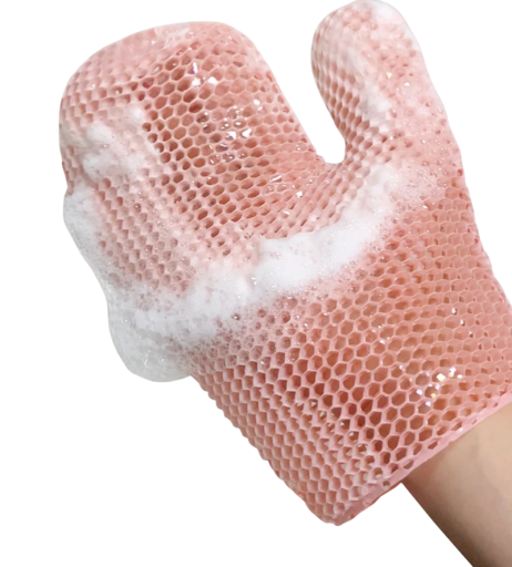 Exfolierande duschhandske i elastiskt material för kroppen 10,5 x 22 cm TPU kroppspeeling för rengöring av huden enkelt att rengöra i duschen