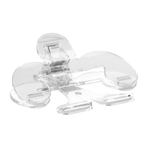 Bokklämma med stöd 3,5 cm Transparent plastklämma för att hålla sidorna Lästjänst och bokmärke