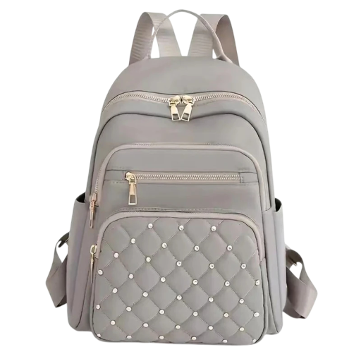 Damsk mode ryggsäck 27 x 12 x 30 cm Nylon flerfunktionsryggsäck med dragkedja Stor kapacitet Avslappnad stil Stenar