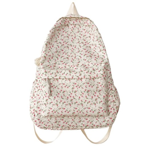 Skolryggsäck 13 × 40 × 31 cm Stort kapacitetsstudentryggsäck med framträdande blommönster Vattentålig ryggsäck för bärbar dator