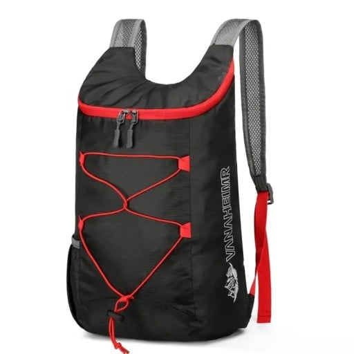 Fällbar sportryggsäck 39 x 14 x 27 cm 20 l Lätt vattentålig nylonryggsäck med mini-väskan för vandring, resor och camping