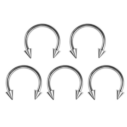 5 st Piercingar i kirurgiskt stål Böjd hästsko 10 mm Universell body piercing för näsa, öra, ögonbryn, läpp, bröstvårtor