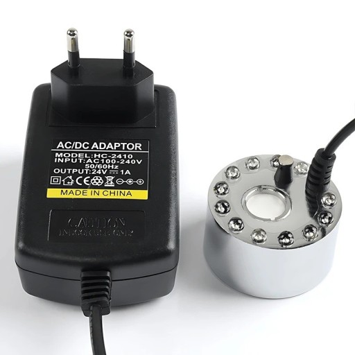 USB atomisator 5V för terrarier, akvarier och dammar med 12 LED-färglampor, med automatisk avstängning och hög dimutgång