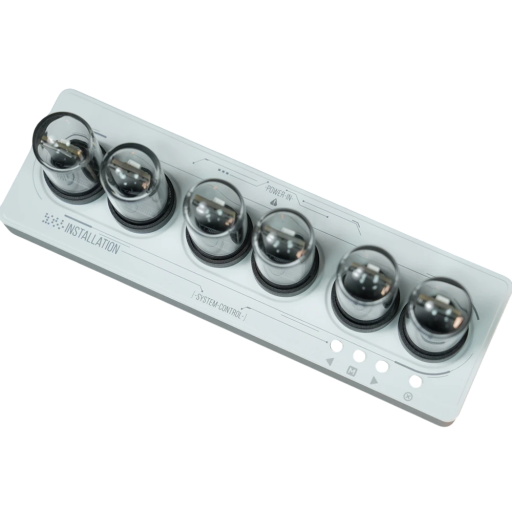 Rörformad väckarklocka med färgglada lampor 169 x 53 x 578 mm Modern design med 6 väckningar och möjlighet att välja urtavla