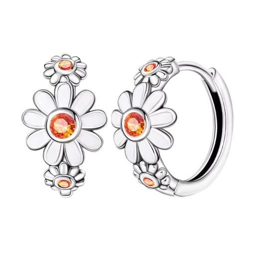 Margueritörhängen 925 silver för kvinnor fina smycken blommig design idealiska för vardagsbruk
