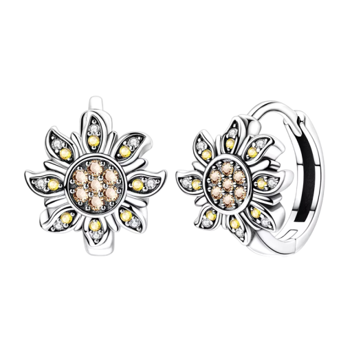 Solrosörhängen 925 silver för kvinnor Blomdesign som symboliserar lycka, optimism och positiv energi för vardagligt bruk
