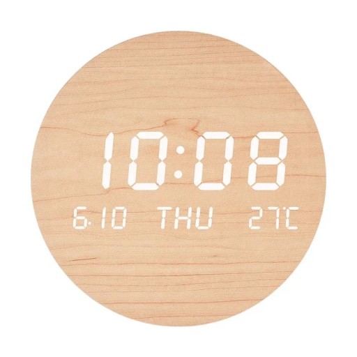 LED digitala väggklockor temperatur datum och tid 22 x 20,5 x 3,5 cm för moderna interiörer