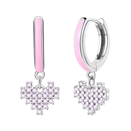 Romantiska hjärtörhängen 925 sterling silver för kvinnor Dam Smycken söta presenter symbol för kärlek och tillgivenhet
