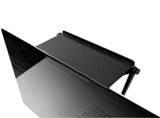Hylla för monitor eller TV med justerbar lutning 300 x 113 mm, fäste till monitor, halkfri yta