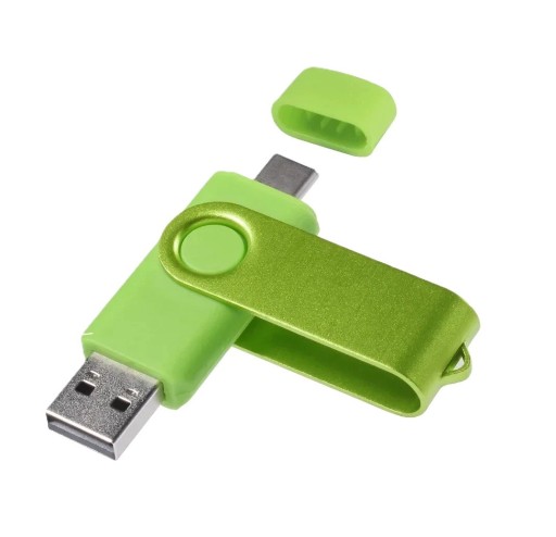 Flashminne 64 GB USB 2.0, dualport, kontakt av typ C och USB A, vattentålig, dammtålig, kompakt design