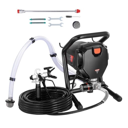 Sprutapparat för färger 750 W med slang 7,6 m Färgspruta med förlängningsstång 33 cm och filter