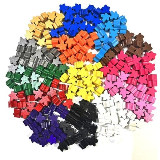 100 träfigurer 16 x 16 mm Ersättningsfigurer till brädspel Olika färger