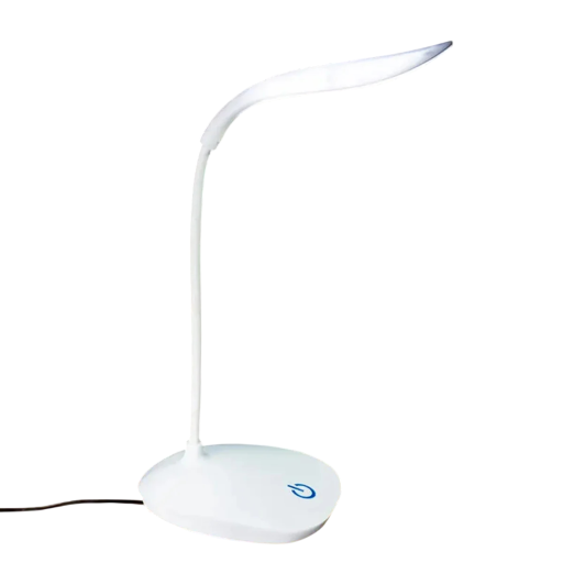 Kompakt LED skrivbordslampa 21 x 15 cm, touchknapp, 3 ljusstyrkor, USB-laddning, idealisk för läsning, 2,5W, 5V