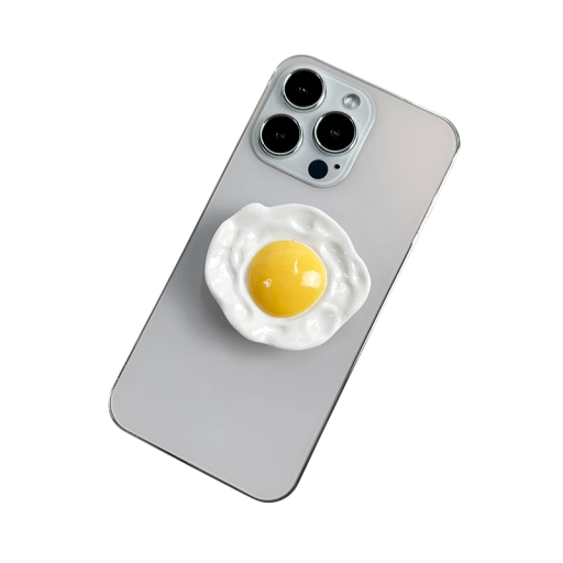 Kreativ telefonhållare 5,5 cm i äggform Fällbar ställning Utan magnet för iPhone Mac Samsung Universell