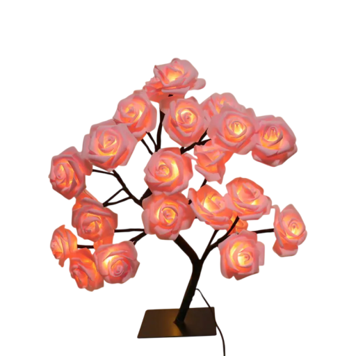 Ljus i form av en buske med rosor 24 LED varmt vitt ljus USB strömförsörjning Söt dekoration modern design