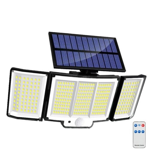 Solärt LED säkerhetsljus 348 LED integrerad panel 2 W PIR sensor IP65 5 V utomhus väggbelysning