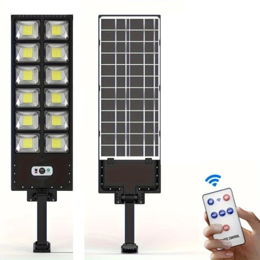 Solär LED utomhuslampa 504 LED 252 W 47 cm 4500 mAh Rörelsesensor Fjärrkontroll IP65