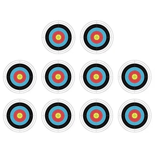 10 st Lukoställning mål 40 x 40 cm Runda pappersprofessionella mål Poängbedömning 1–10 Centralt riktkors
