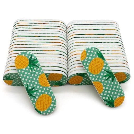 50 st Nagelfil 6 x 1,9 cm Ananasmotiv Sandpapper EVA-svamp Mini engångsnagelfil Manikyr pedikyr