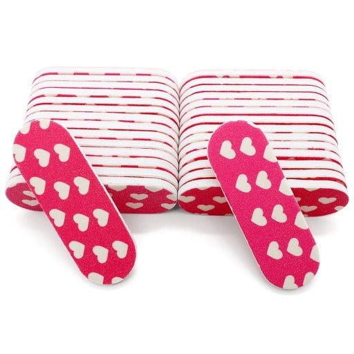 50 st Nagelfil 6 x 1,9 cm Hjärtmotiv Sandpapper EVA-svamp Mini engångsfil Manikyr pedikyr