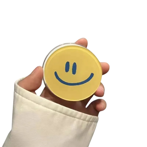 Magnetfäste för iPhone 12 till 16 Stilig telefonhållare med motiv av asymmetrisk smiley Dekorativt stativ